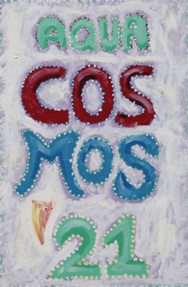 Aqua Cosmos 2021, peinture acrylique sur toile, 60 x 90 cm
